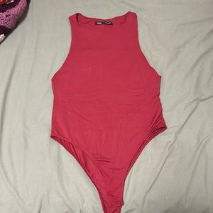 Zara red body suit